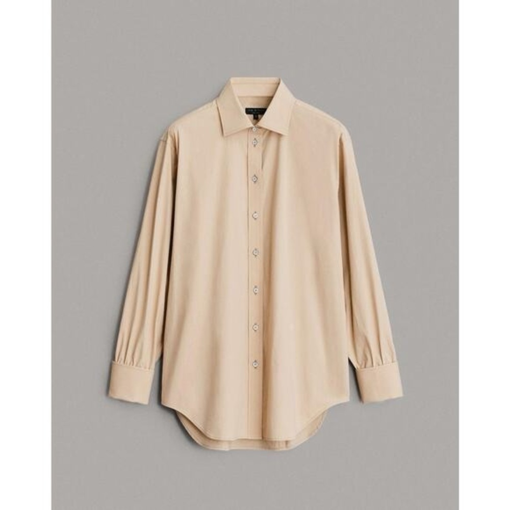rag & bone Women’s Beige Diana 100% Cotton Poplin Shirt